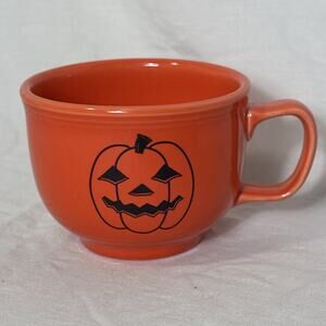 Homer Laughlin Jumbo Mug 18 oz Spooky Pumpkin Orange Fiesta Compatible Halloween